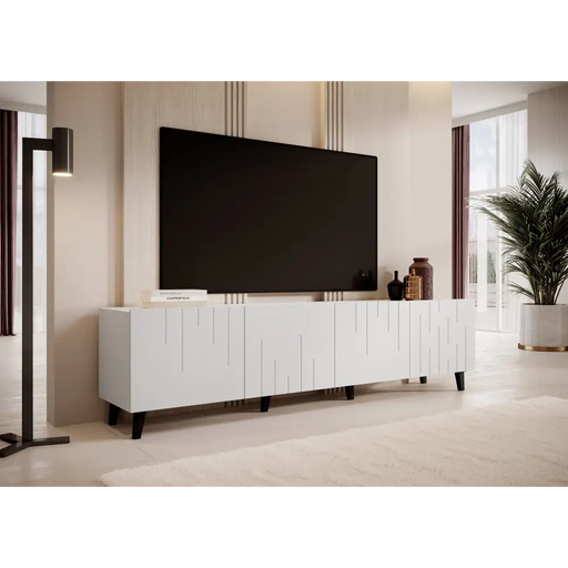 RTV шкаф BARI 200x42x52 бял мат