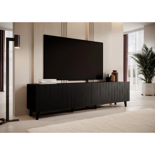RTV шкаф BARI 200x42x52 черен мат