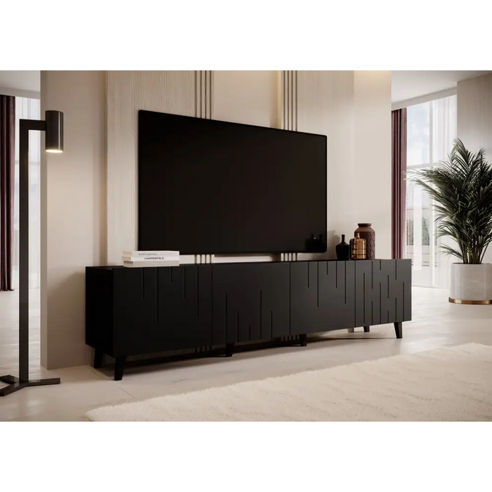 RTV шкаф BARI 200x42x52 черен мат