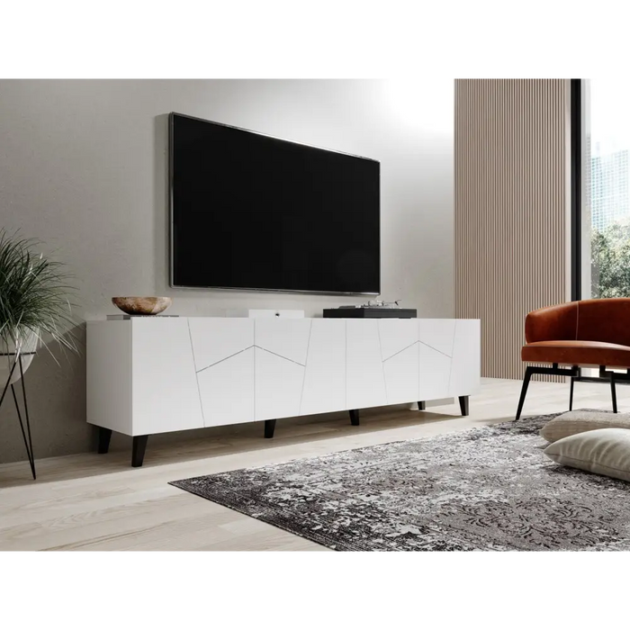 RTV шкаф ETNA 200x42x52 бял мат