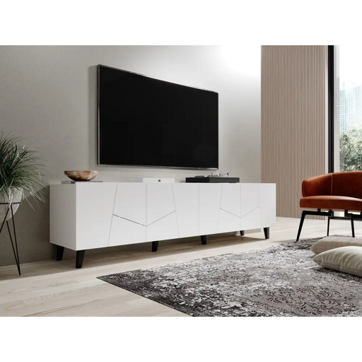 RTV шкаф ETNA 200x42x52 бял мат