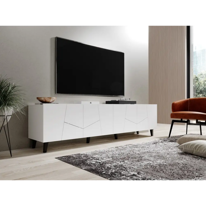 RTV шкаф ETNA 200x42x52 бял мат