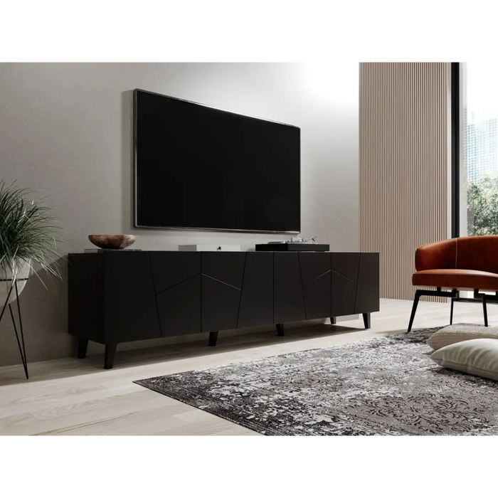 RTV шкаф ETNA 200x42x52 черен мат