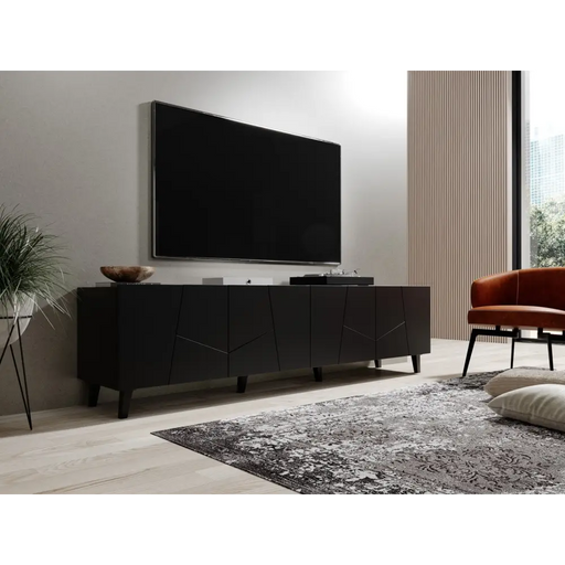 RTV шкаф ETNA 200x42x52 черен мат