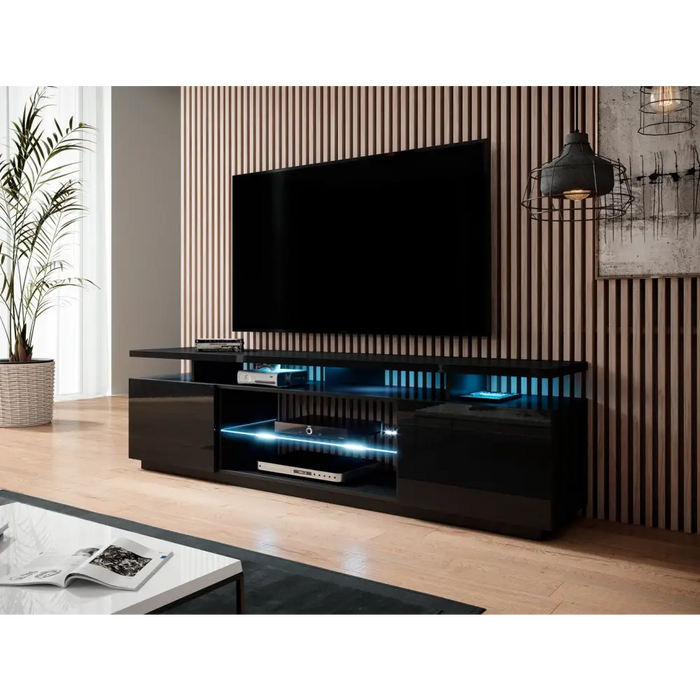 RTV шкаф EVA 180x40x56 черен гланц