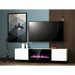RTV шкаф PAFOS EF с електрическа камина 180x42x49 см бял мат