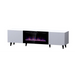 RTV шкаф PAFOS EF с електрическа камина 180x42x49 см бял мат