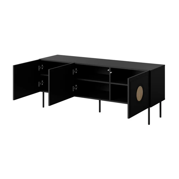 RTV шкаф PALAZZO 150x42x60 черен + дъб крафт