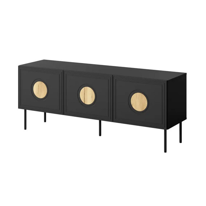 RTV шкаф PALAZZO 150x42x60 черен + дъб крафт