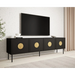 RTV шкаф PALAZZO 200x42x60 черен + дъб крафт