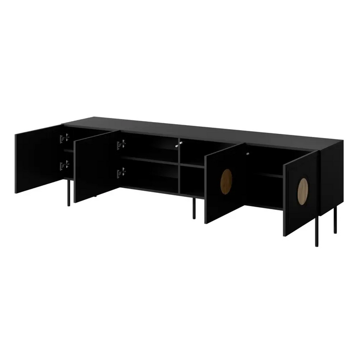 RTV шкаф PALAZZO 200x42x60 черен + дъб крафт