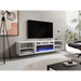 RTV шкаф POLO 180x33x39 бял + камина бяла