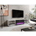 RTV шкаф POLO 180x33x39 бял + камина черна