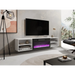 RTV шкаф POLO 180x33x39 бял + камина черна