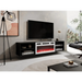 RTV шкаф POLO 180x33x39 черен + камина бяла