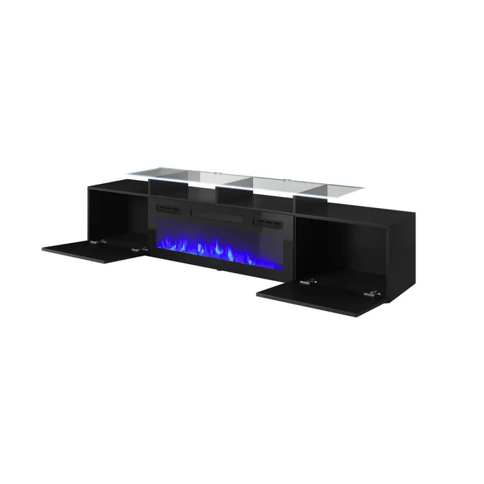 RTV шкаф ROVA с електрическа камина 190x37x48 см