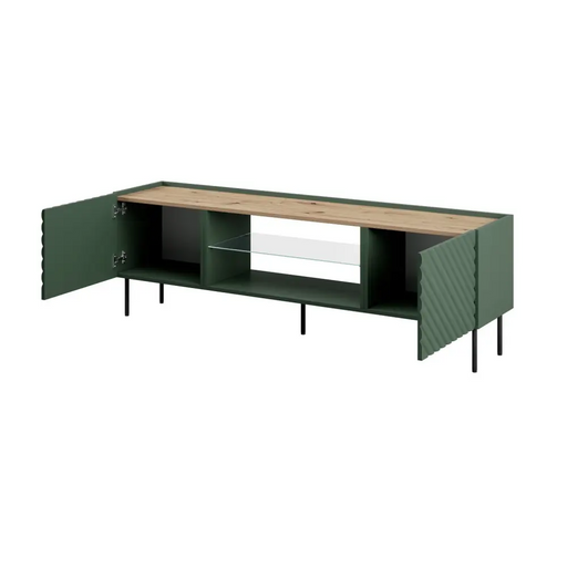 RTV шкаф с електрическа камина ONDA 180,5x40xH58,39 зелен