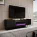 RTV шкаф с електрическа камина ONDA 180x40x39-58 черен