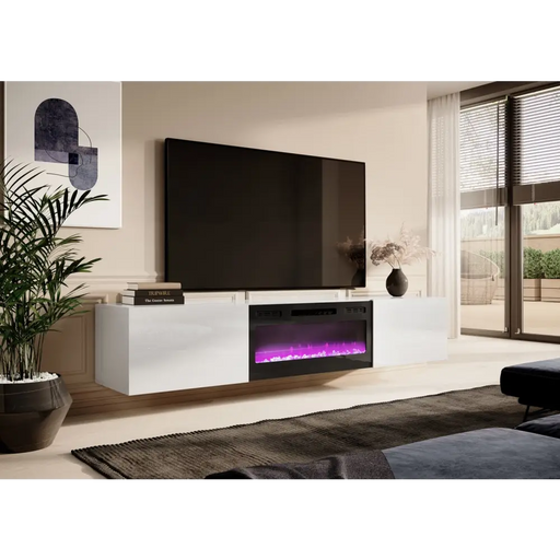 RTV шкаф SLIDE 200K с електрическа камина 200x40x37 см