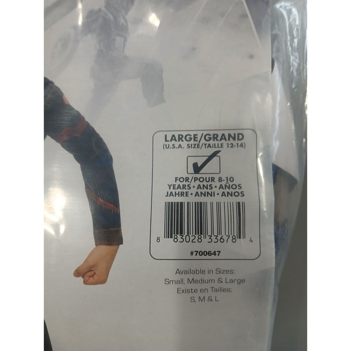 Маскировъчен костюм за деца Captain America Avengers Rubies 700647_L Син Бял Червен Сребрист Сребро L