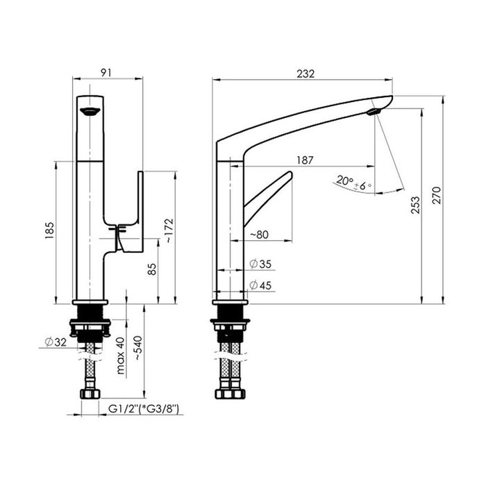 СМЕСИТЕЛ ЗА КУХНЯ RUBINETA FAUCET ULTIMA-33