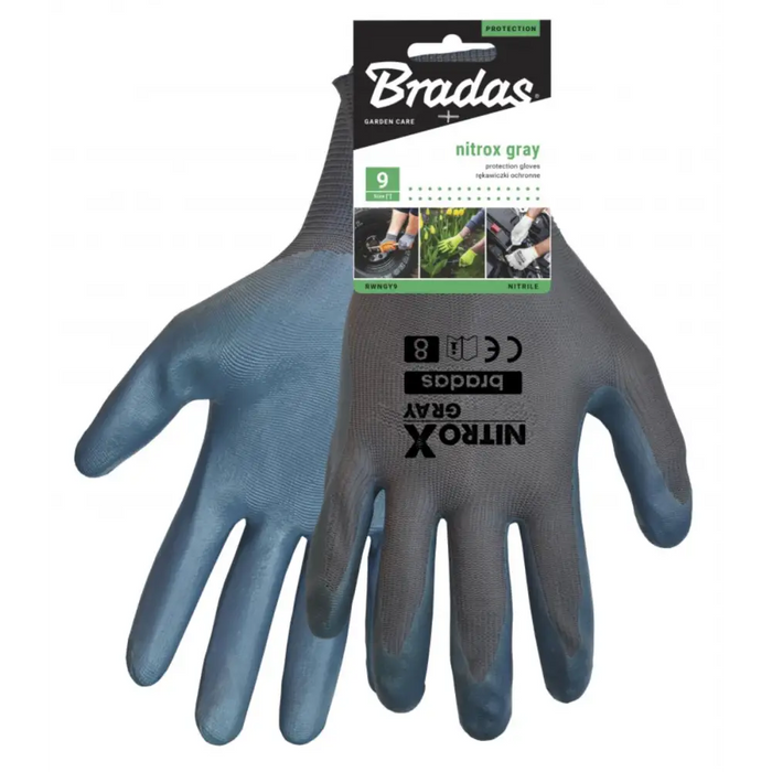 РЪКАВИЦИ BRADAS NITROX GRAY НИТРИЛ 10