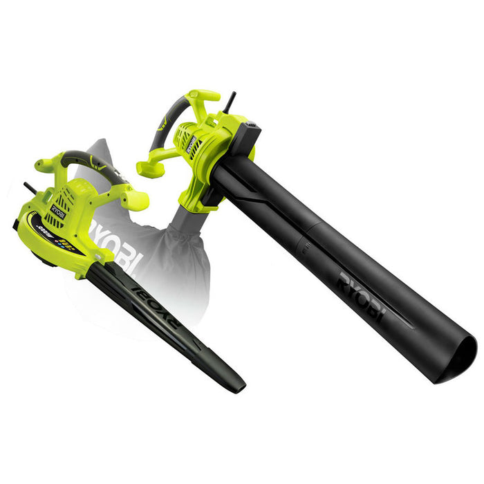ЕЛЕКТРИЧЕСКИ ЛИСТОСЪБИРАЧ RYOBI RBV3000CSV 3000 W, МАКСИМУМ СКОРОСТ НА ИЗДУХВАНЕ 375 km/h