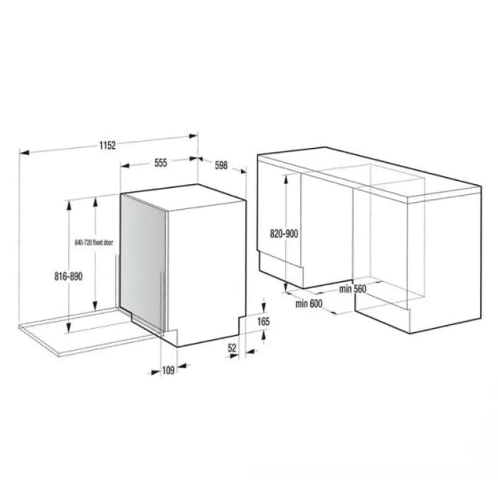 Съдомиялна за вграждане GORENJE GV16A 60 см