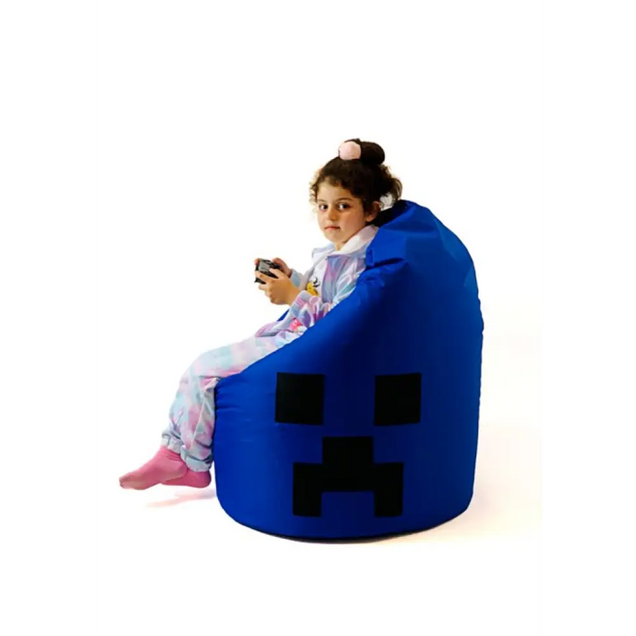 Сако чанта пуф Minecraft син XXL 110 х 90 см