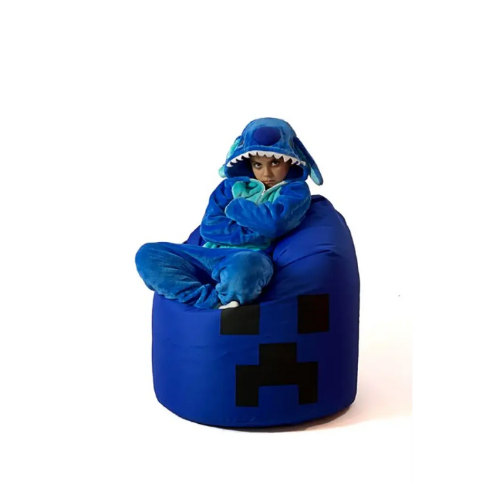 Сако чанта пуф Minecraft син XXL 110 х 90 см