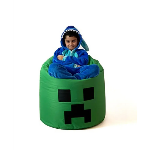 Сако чанта пуф Minecraft зелен XXL 110 х 90 см