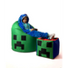 Сако чанта пуф Minecraft зелен XXL 110 х 90 см