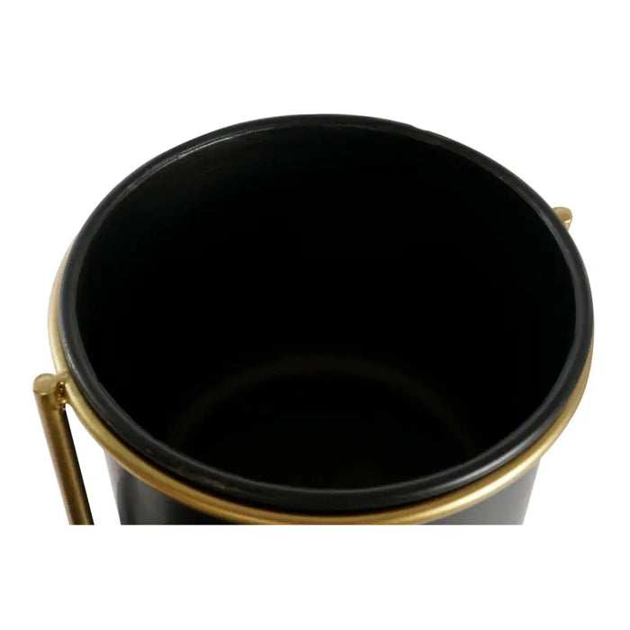 Саксия DKD Home Decor 30 x 21 x 80 cm Черен Златен Метал