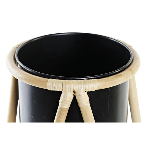 Саксия DKD Home Decor Естествен Черен Метал Колониален