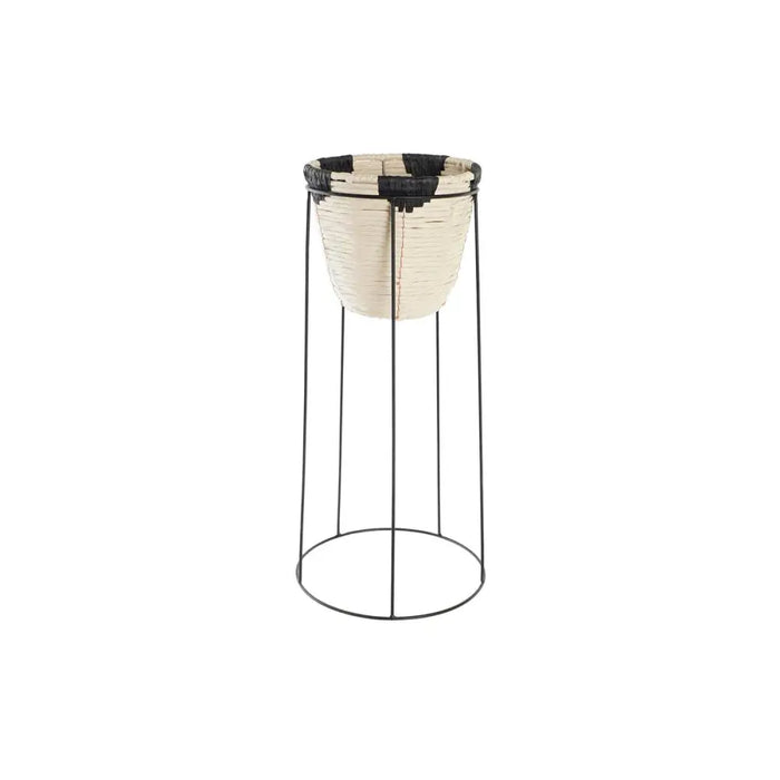Саксия DKD Home Decor Естествен Черен Метал Колониален
