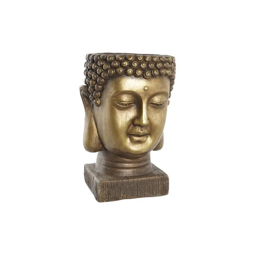 Саксия DKD Home Decor Фибростъкло Златен Буда Ориенталски