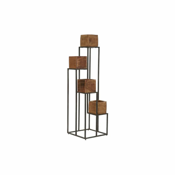 Саксия DKD Home Decor Кафяв Черен Многоцветен Дървен Метал