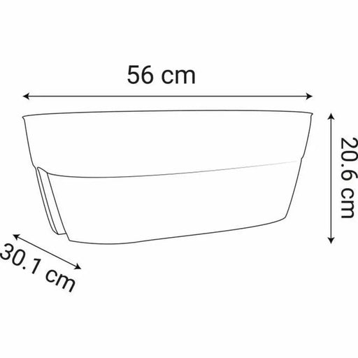 Саксия EDA Сив Тъмно сив Пластмаса Овален Модерен
