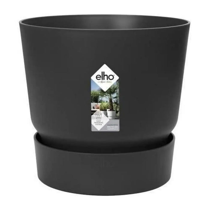 Саксия Elho Greenville Черен Пластмаса Кръгъл Ø 30 cm Ø