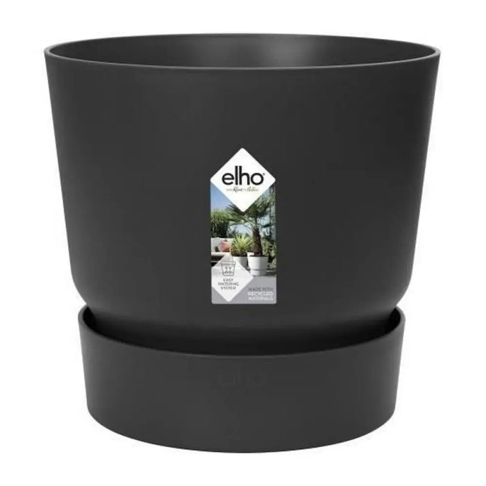 Саксия Elho Greenville Черен Пластмаса Кръгъл Ø 40 cm Ø 39