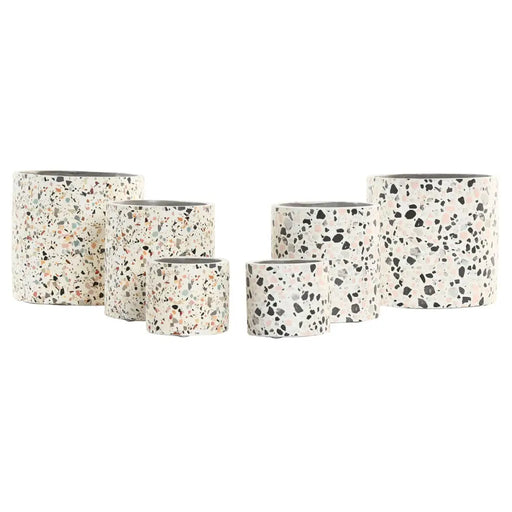 Саксия Home ESPRIT Бял Многоцветен Цимент Град 13 x 13 x 13