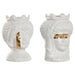 Саксия Home ESPRIT Бял Златен Порцелан 10 x 10 x 14 cm (2