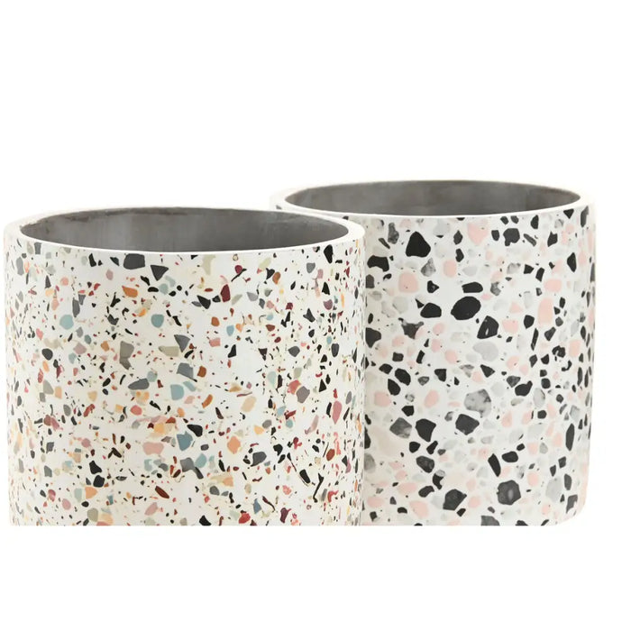 Саксия Home ESPRIT Бял Многоцветен Цимент Град 13 x 13 x 13