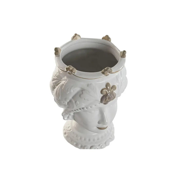 Саксия Home ESPRIT Бял Бежов Порцелан 15 x 15 x 26.5 cm (2
