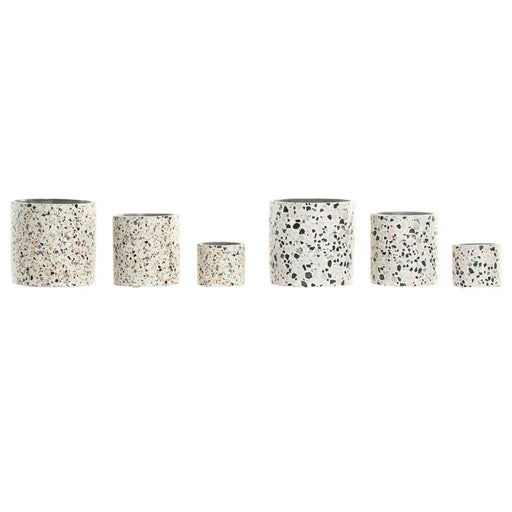 Саксия Home ESPRIT Бял Многоцветен Цимент Град 13 x 13 x 13