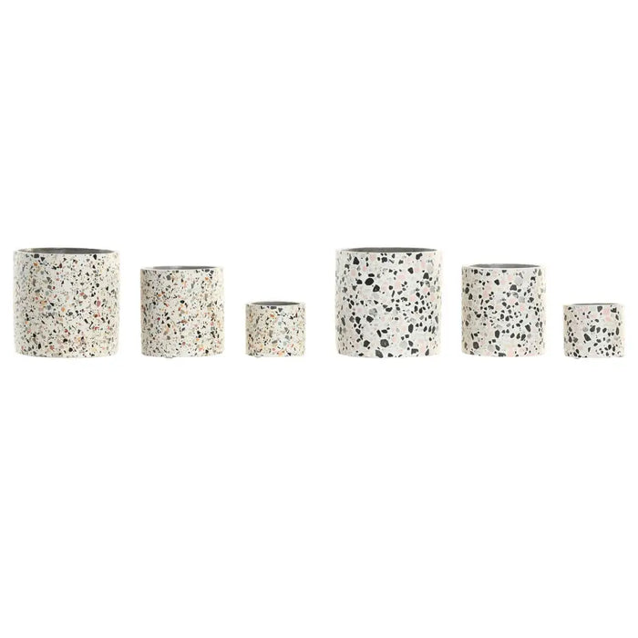 Саксия Home ESPRIT Бял Многоцветен Цимент Град 13 x 13 x 13