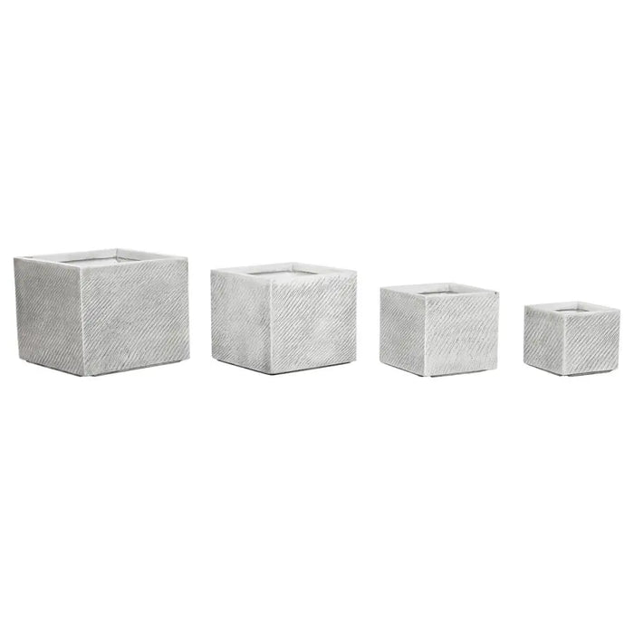 Саксия Home ESPRIT Сив Магнезиев 37 x 37 x 31,5 cm (4 броя)