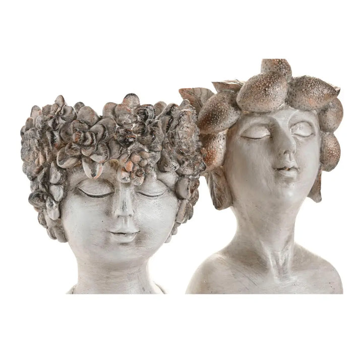 Саксия Home ESPRIT Сив Смола Лице Shabby Chic 18 x 15 x 23