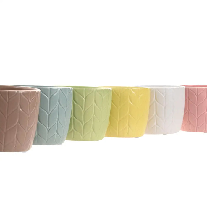 Саксия Home ESPRIT Жълт Син Бял Розов Dolomite 12 x 12 x 10