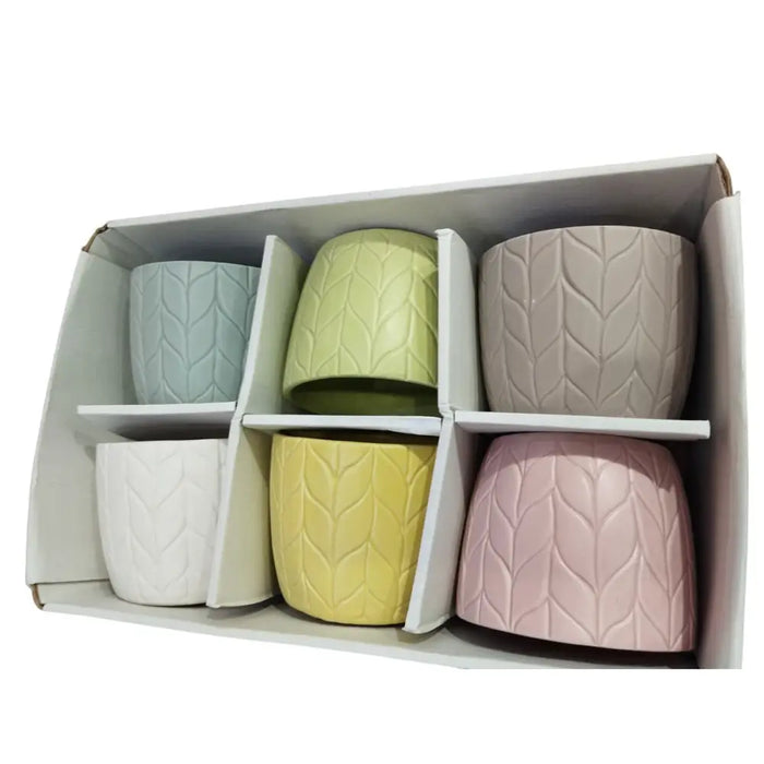 Саксия Home ESPRIT Жълт Син Бял Розов Dolomite 12 x 12 x 10